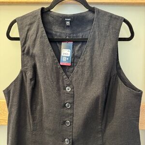 Black Linen Vest